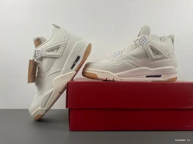 Cheap Kickmax Jordan Levi's Air x 4 'White' AO2571-100 0621